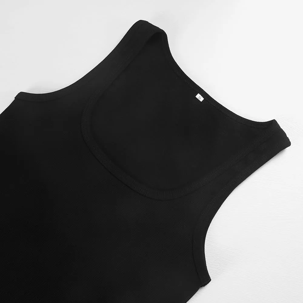 Artfish Women Sleeveless Ribbed Fitted Scoop Neck Full Length Racerback Basic Tank Tops