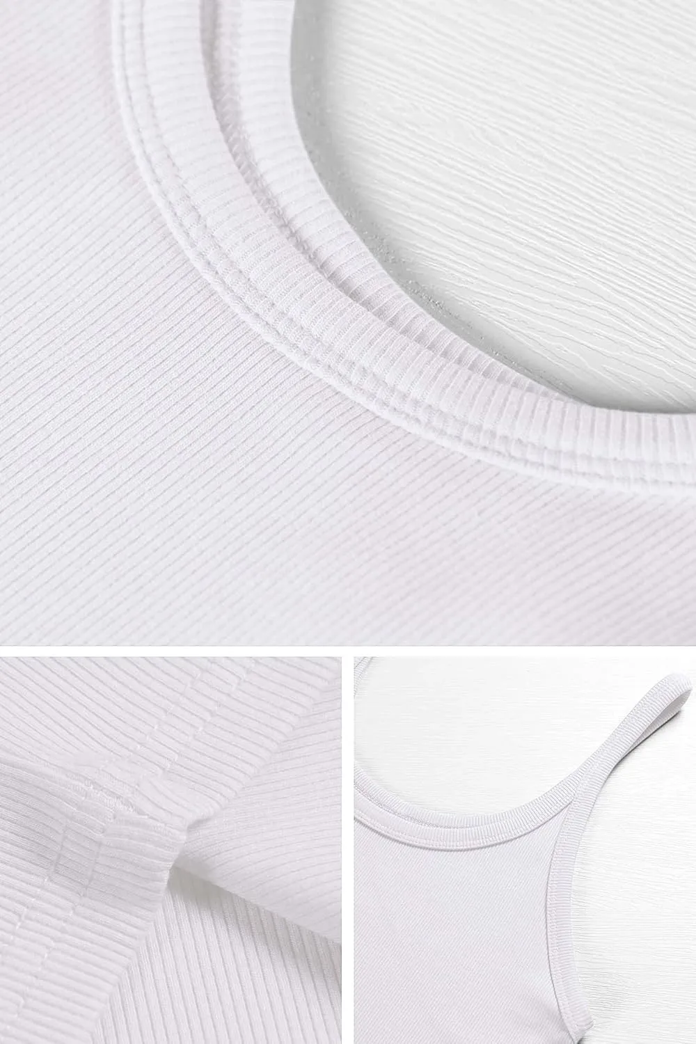 ATHMILE Women Tank Top Sleeveless Scoop Neck Form Fitting Ribbed Knit Basic Cami Shirts
