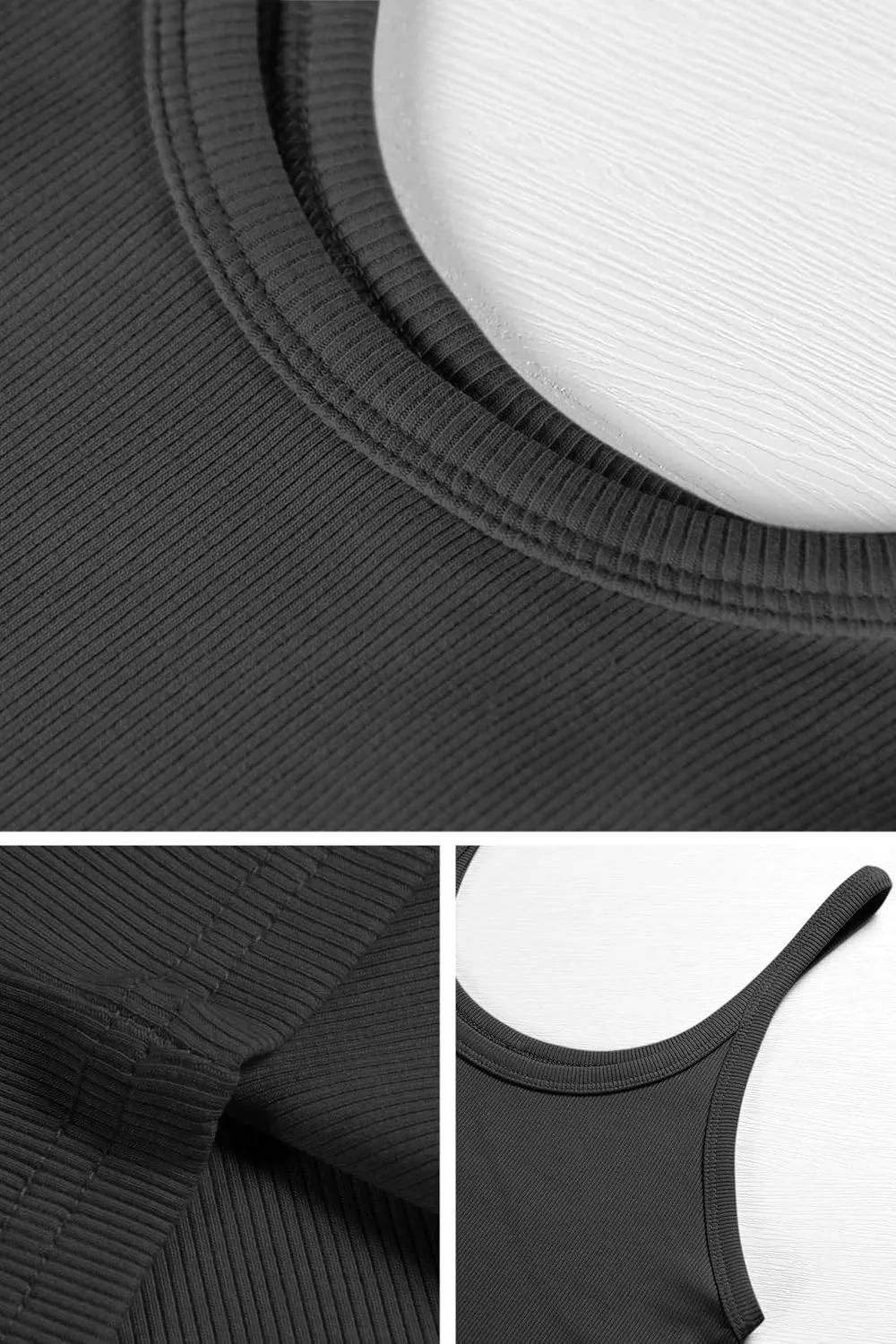 ATHMILE Women Tank Top Sleeveless Scoop Neck Form Fitting Ribbed Knit Basic Cami Shirts
