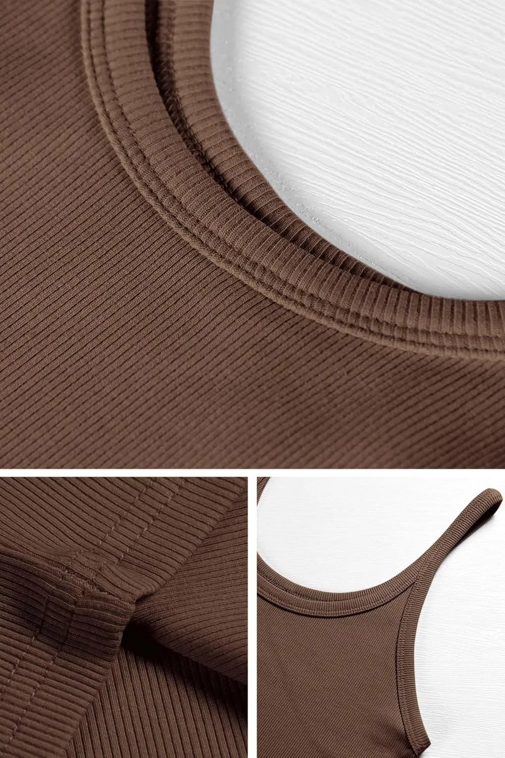 ATHMILE Women Tank Top Sleeveless Scoop Neck Form Fitting Ribbed Knit Basic Cami Shirts