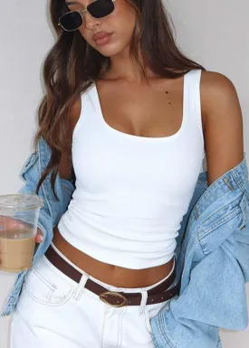 CITASHON 95% Cotton Ribbed Crop Tank Tops for Women Slim Fitted Scoop Neck Basic Cropped Tank Top Layering Shirts