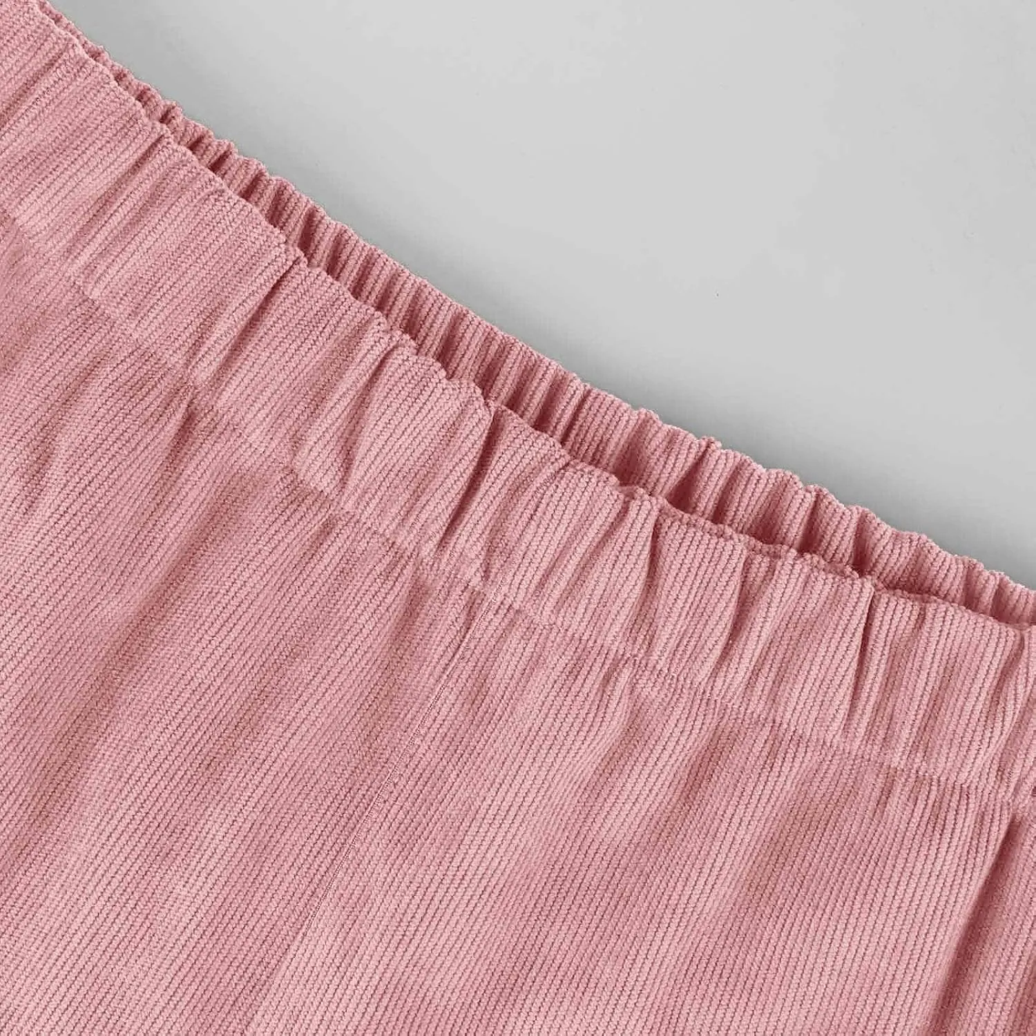 Corduroy Pants Women Casual Elastic High Waisted Flare Pants Bell Bottom Comfy Work Pants Cord Trousers Pants