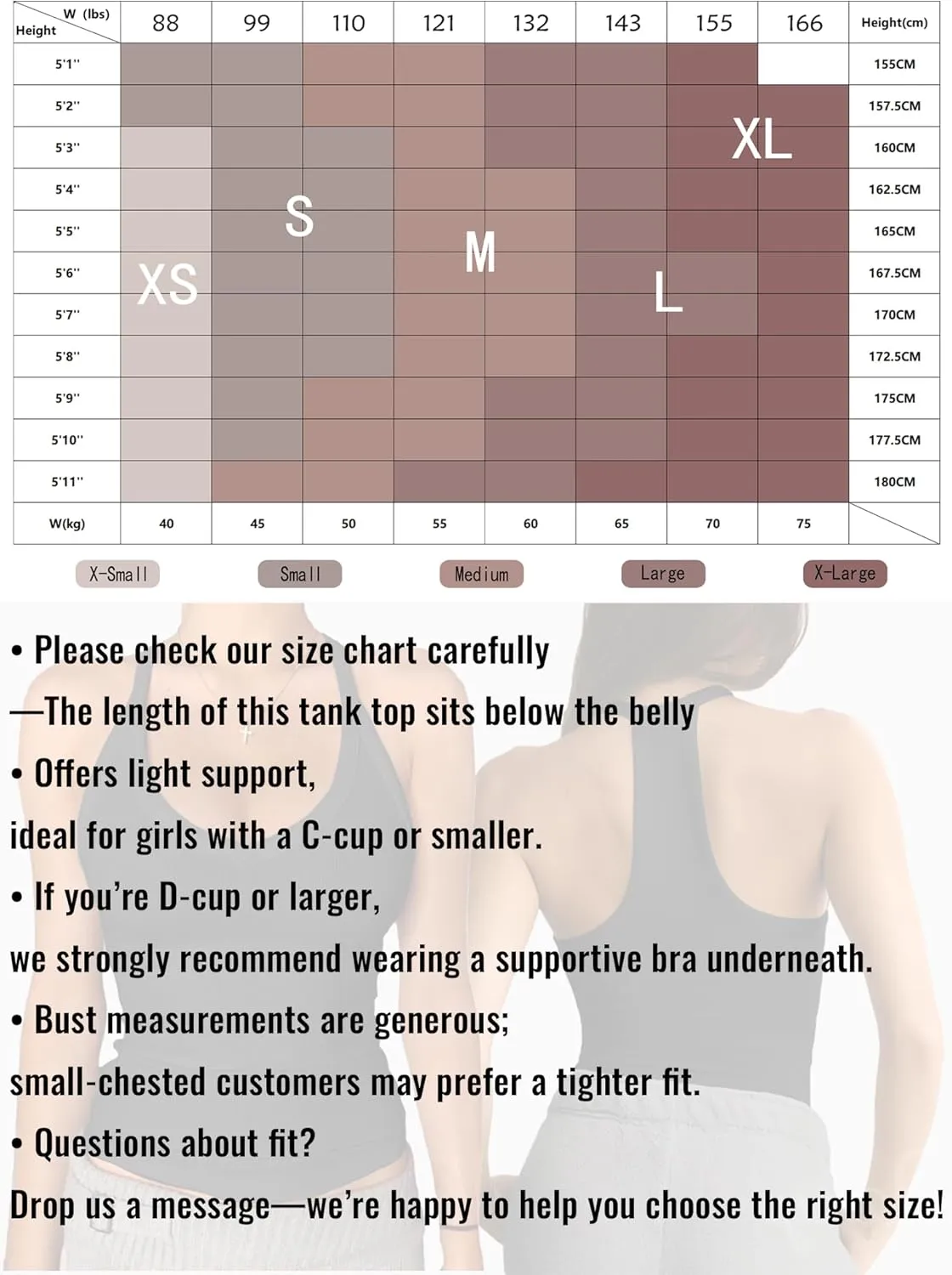 Danysu V Neck Racer Back Tank Top for Women Padded Ribbed Long Tank Fitted Basic Cami Tops