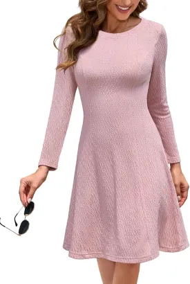 DRESSTELLS Sweater Dresses for Women, Winter Pullover Work Dress Crew Neck Long Sleeve Casual Dress