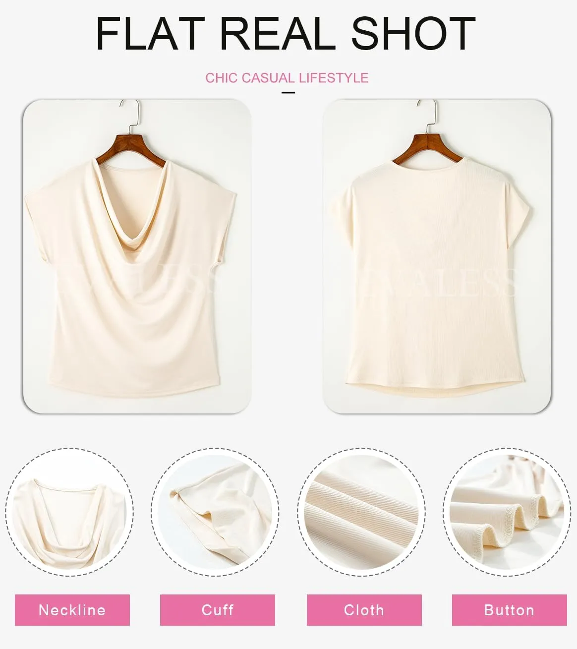 EVALESS Shirts for Women Fashion 2025 Cowl Neck Tops for Women Dressy Casual Short Sleeve Clothes Summer Outfits
