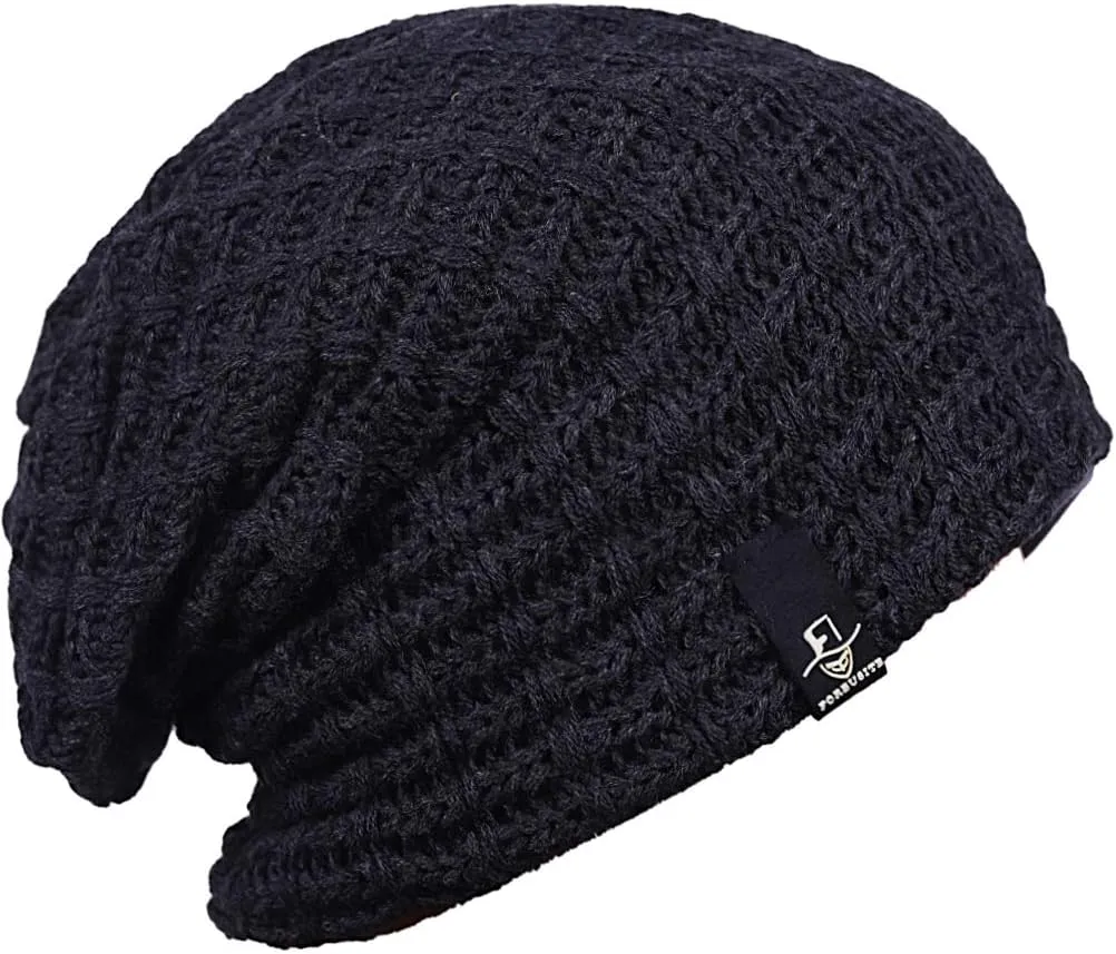 FORBUSITE Mens Slouchy Long Oversized Beanie Knit Cap for Summer Winter B08