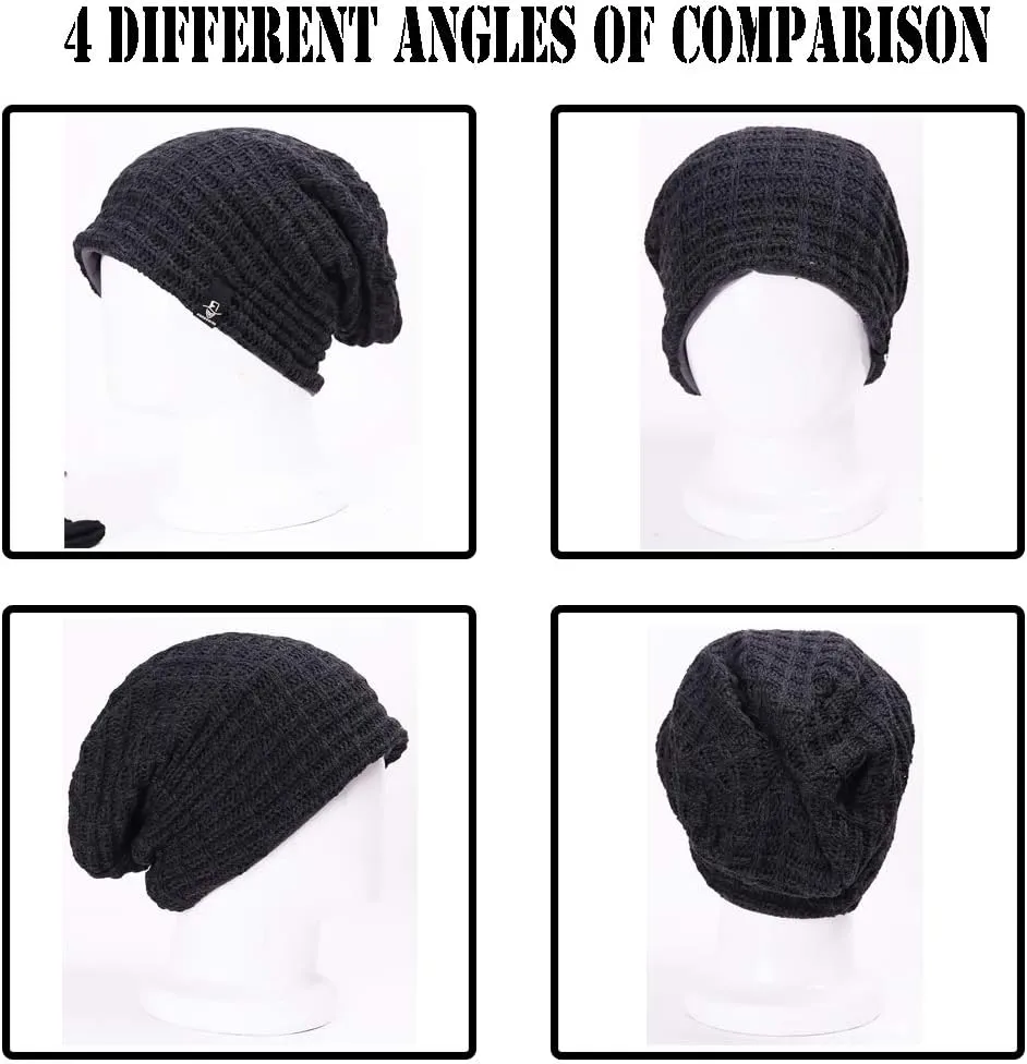 FORBUSITE Mens Slouchy Long Oversized Beanie Knit Cap for Summer Winter B08