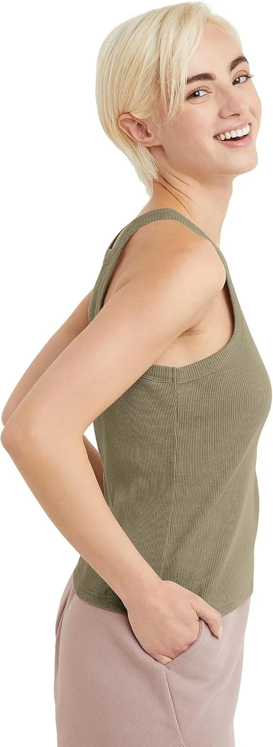 Hanes Women's Originals Racerback Tank Top, Cotton Ribbed Tank, Women's Sleeveless Shirt, Available In Plus