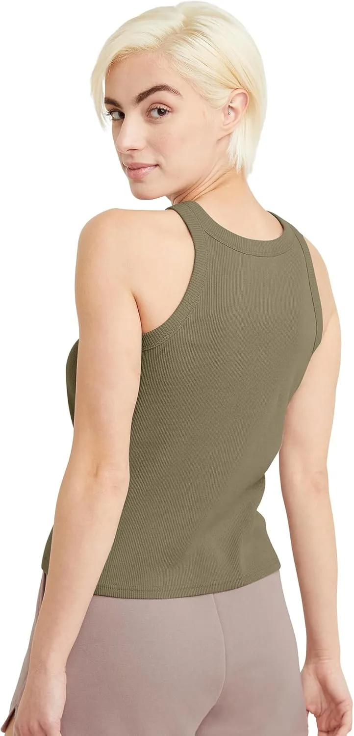 Hanes Women's Originals Racerback Tank Top, Cotton Ribbed Tank, Women's Sleeveless Shirt, Available In Plus