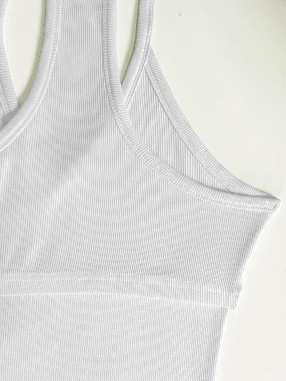 Jar of Love Women's Workout Tank Top with Built-in Shelf Bra-V-Neck Racerback Ribbed Cami for Gym, Yoga, Running