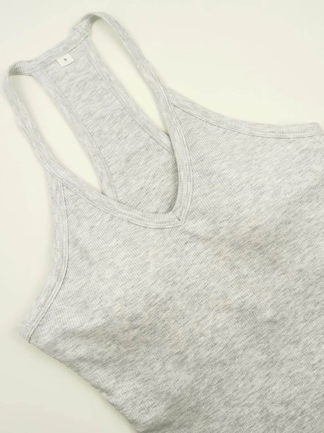Jar of Love Women's Workout Tank Top with Built-in Shelf Bra-V-Neck Racerback Ribbed Cami for Gym, Yoga, Running