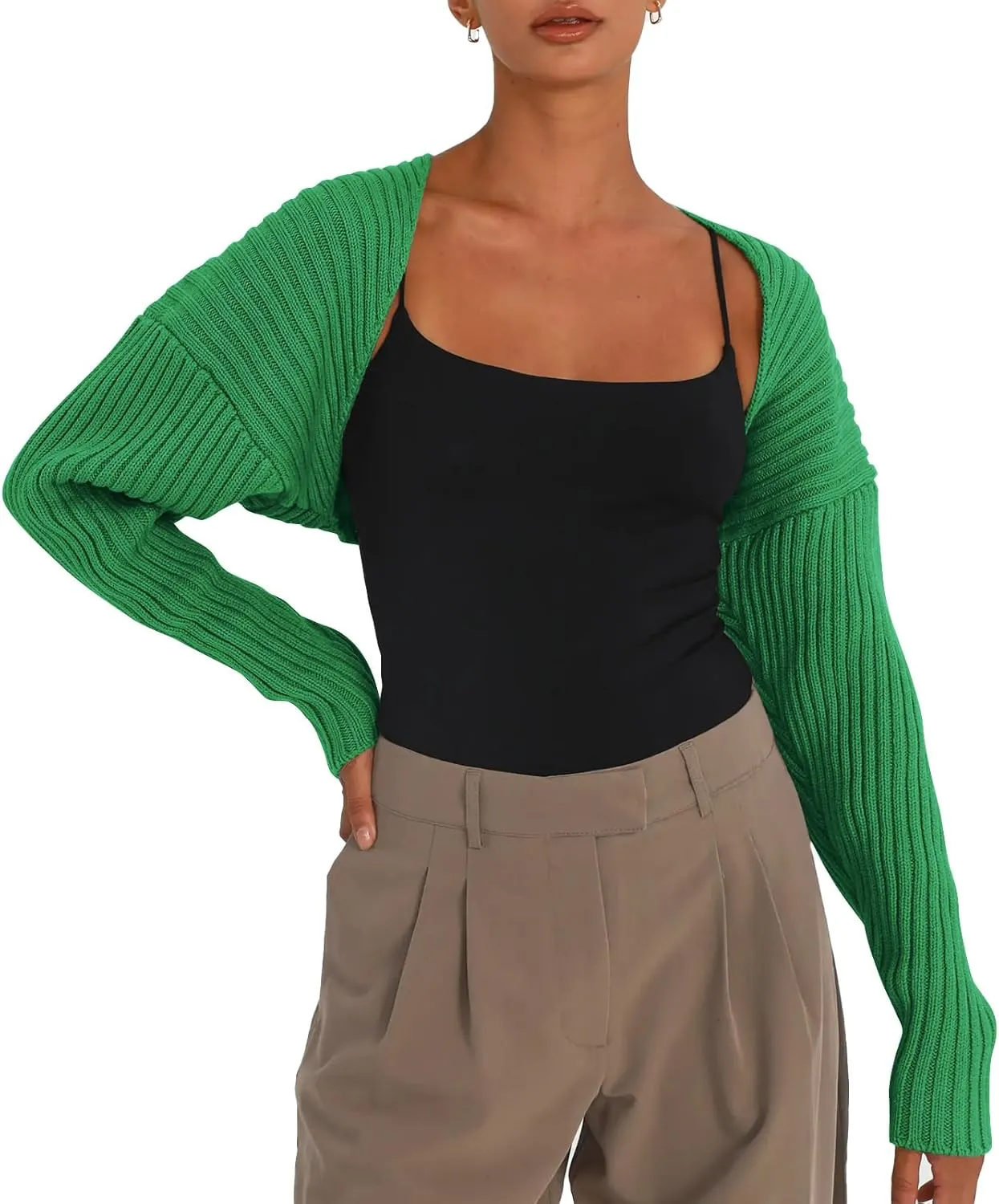 LILLUSORY Womens Crop Cardigans Sweater Bolero Shrug Y2K Cute Tops Fall Fashion Trendy Long Sleeve Outfit 2025