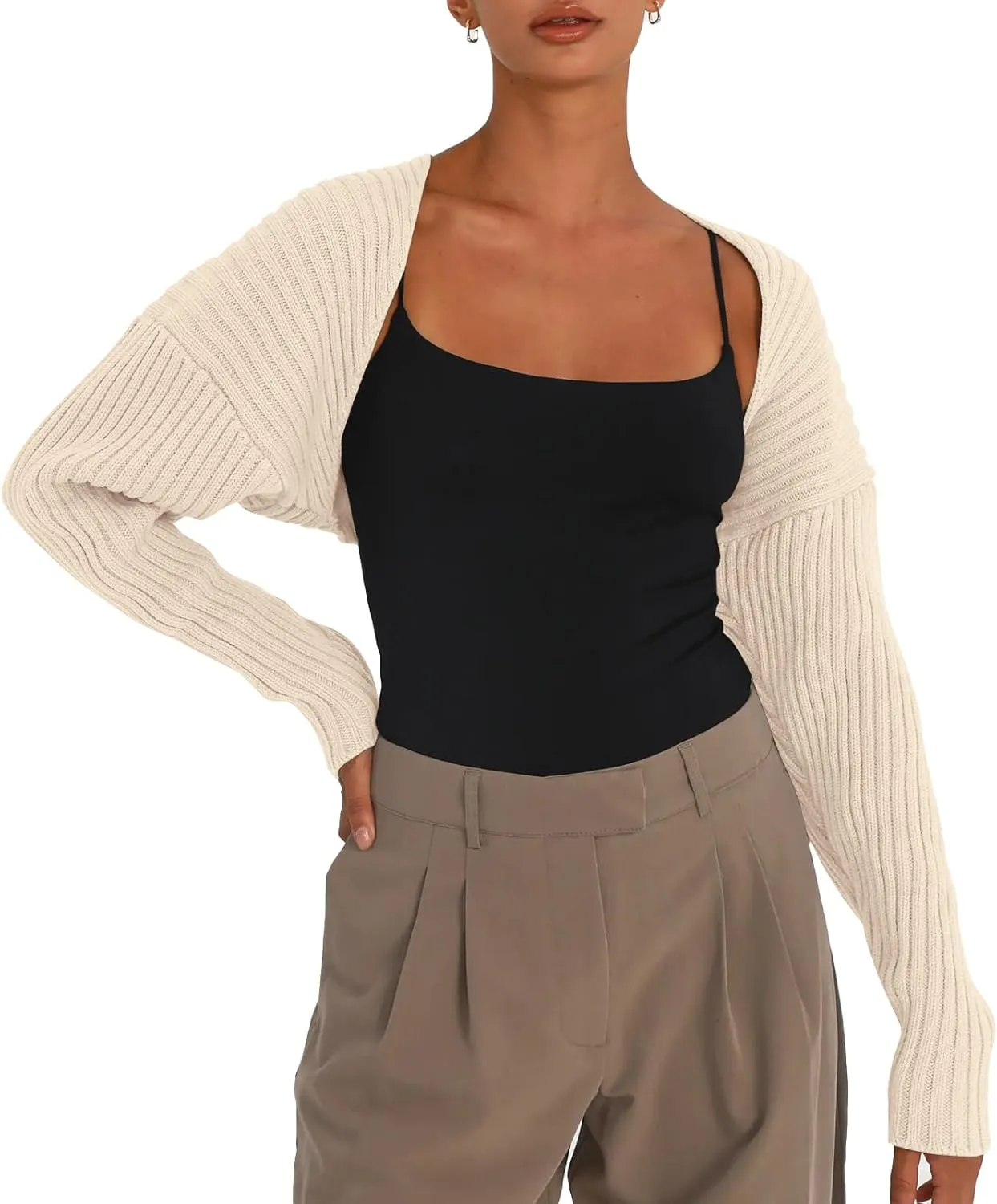 LILLUSORY Womens Crop Cardigans Sweater Bolero Shrug Y2K Cute Tops Fall Fashion Trendy Long Sleeve Outfit 2025