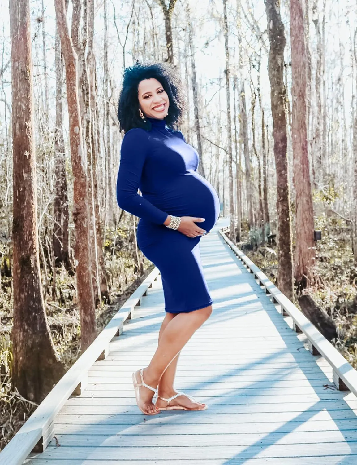 Maternity Dresses for Women Winter Long Sleeve Maternity Bodycon Dress for Baby Shower Maternity Photoshoot
