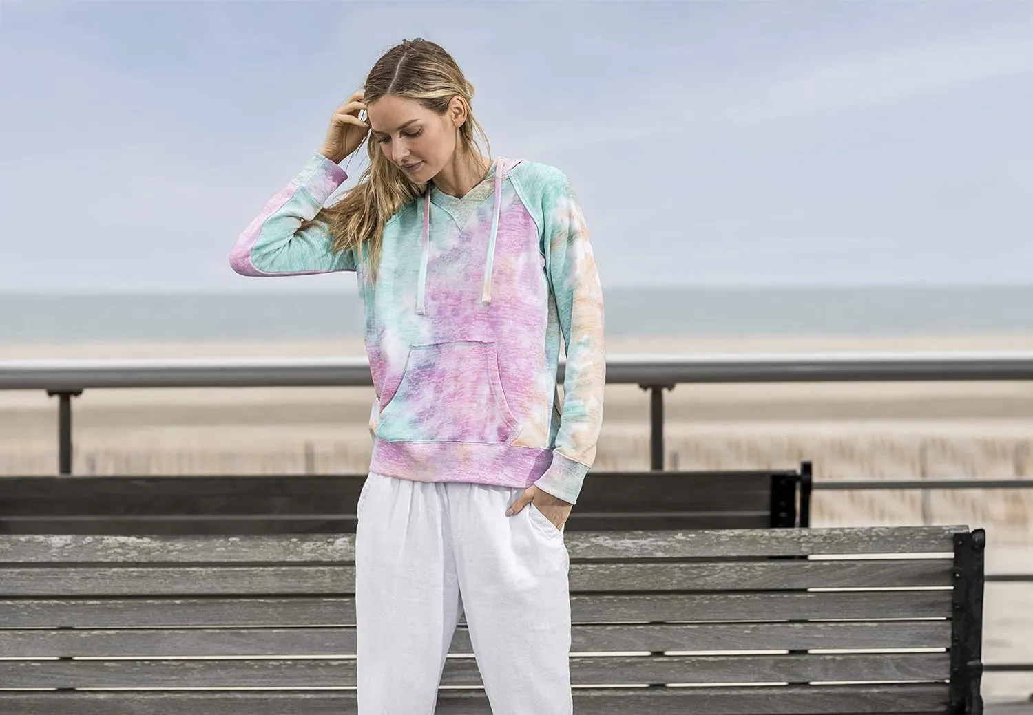 MV Sport Tie Dye Sweatshirts Hoodies for Women Rainbow Lightweight Pullover - Cotton Fleece Hoodie for Fall Winter Outfits