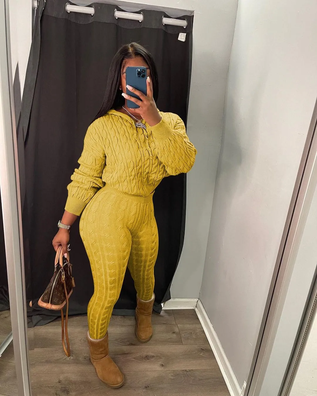 Nimsruc Knit Two Piece Outfits For Women Sweater Sets