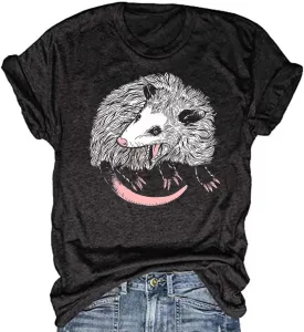 Opossum Shirt for Women 90s Cute Opossum Lover Tarot Card Retro Aesthetic Graphic Tee Tops
