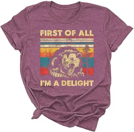 Opossum Shirt for Women 90s Cute Opossum Lover Tarot Card Retro Aesthetic Graphic Tee Tops