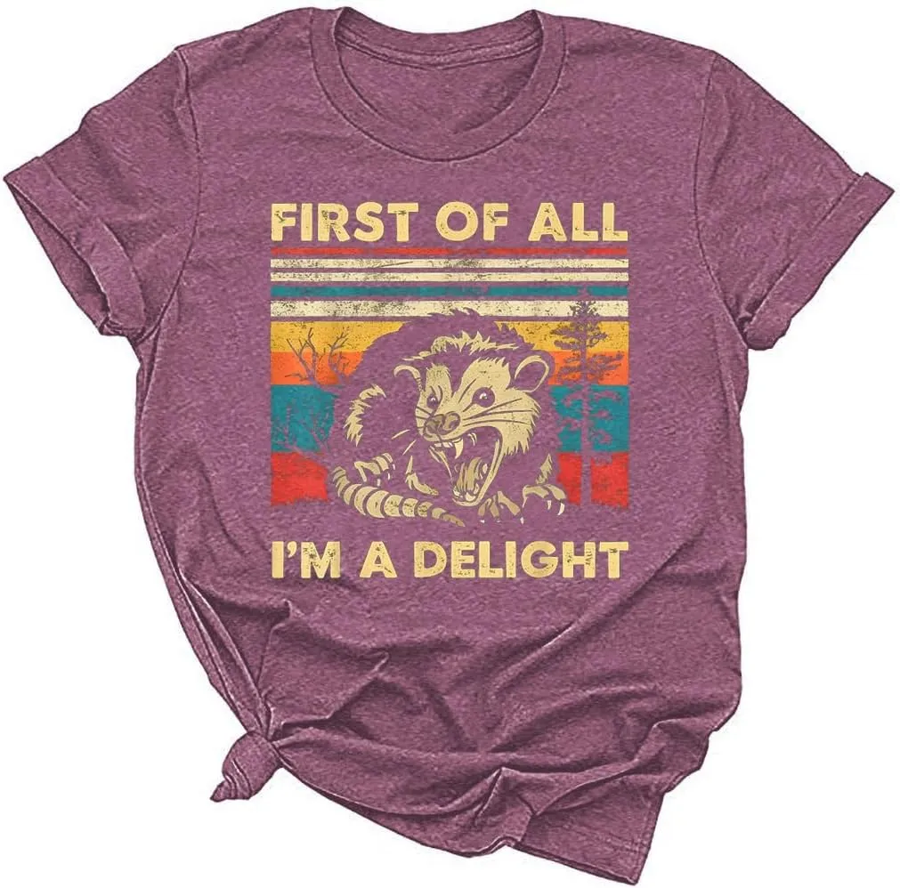 Opossum Shirt for Women 90s Cute Opossum Lover Tarot Card Retro Aesthetic Graphic Tee Tops