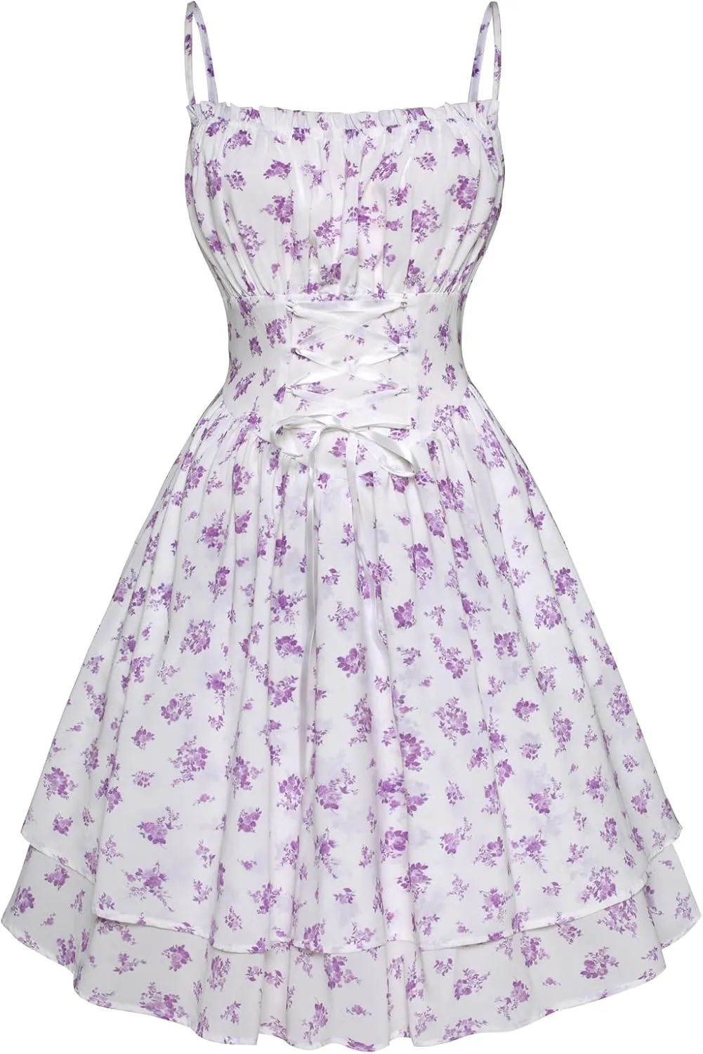 Scarlet Darkness Summer Sundress for Women Floral Sleeveless Spaghetti Strap Dress
