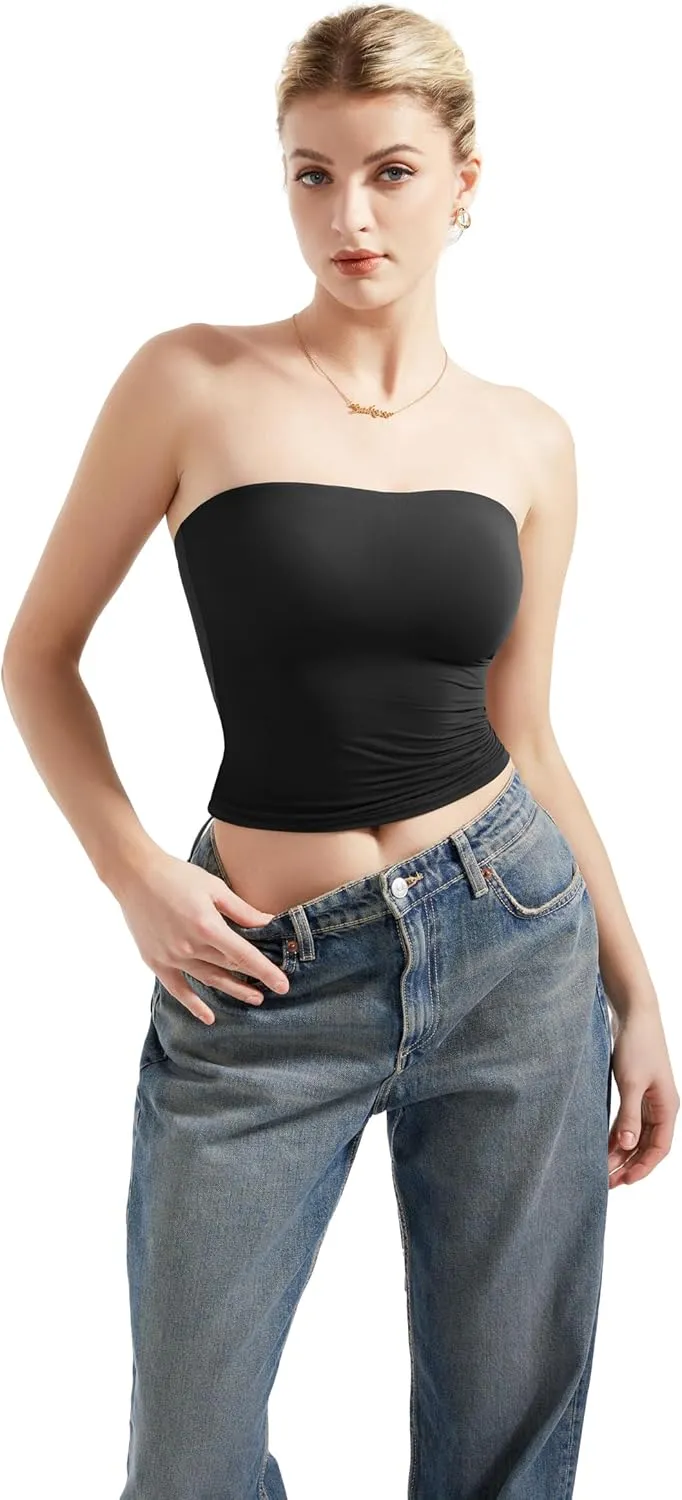 SUUKSESS Women Sexy Tube Top Summer Y2K Going Out Double Lined Basic Tank Top
