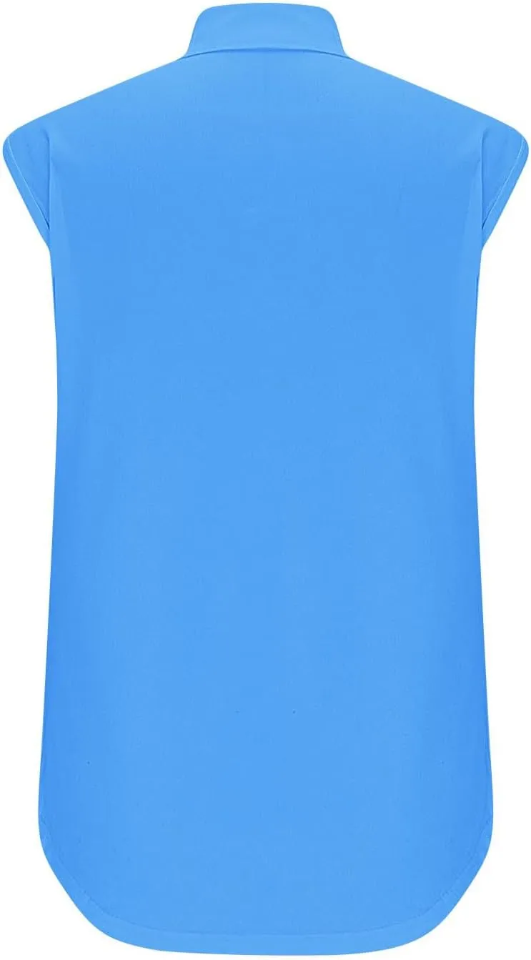 Women Sleeveless Golf Tennis Polo Shirts Zip Up Casual Summer Athletic Workout Tank Tops Breathable Mesh Quick Dry Sports Tee