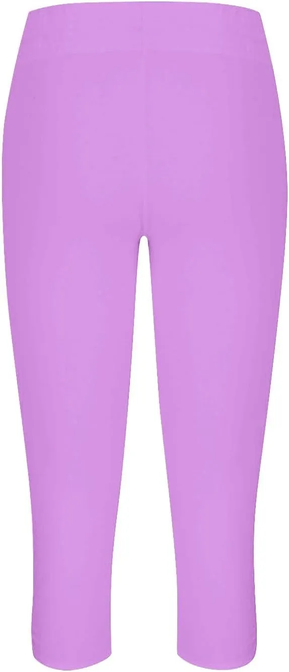 Womens Capris Summer Dressy Cropped High Waist Yoga Pants Fashion Casual Stretch Pull On Workout Crop Capri Leggings