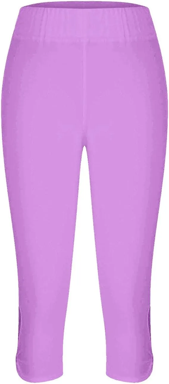 Womens Capris Summer Dressy Cropped High Waist Yoga Pants Fashion Casual Stretch Pull On Workout Crop Capri Leggings