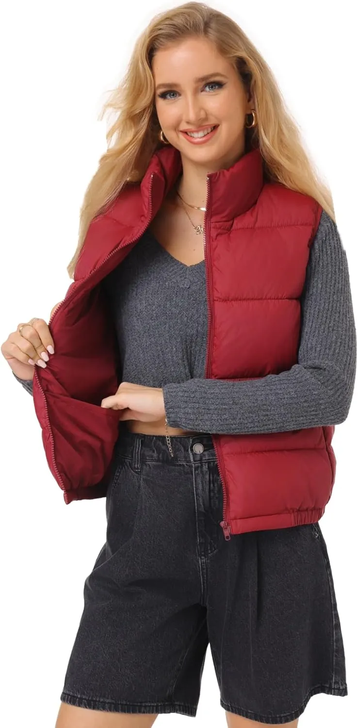 Women's Puffer Vest - Lightweight, Water Repellent, 4 Pockets, for Fall & Winter