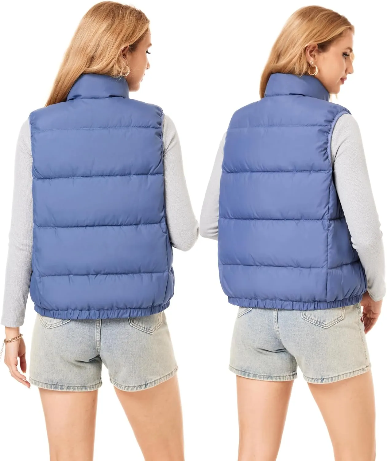 Women's Puffer Vest - Lightweight, Water Repellent, 4 Pockets, for Fall & Winter