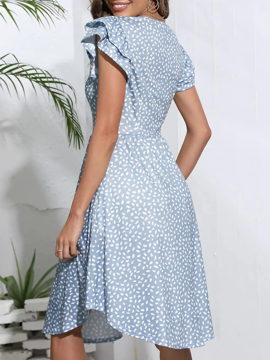 YATHON Casual Summer Dresses for Women with Pockets Crewneck Sundress